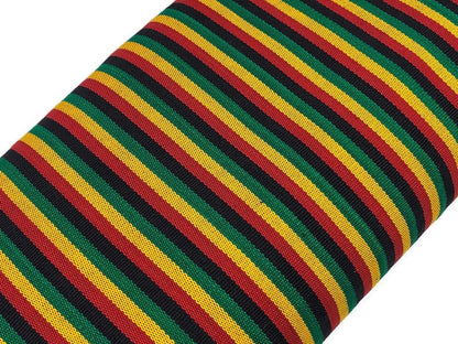 Guatemalan Fabric by the YARD. Rasta Color Ikat Stripes Red/Yellow/Green/Black. 100% Cotton Fair Trade Mayan Fabric for Home Decor, Apparel