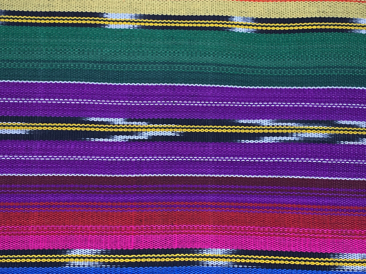Guatemalan Ikat Fabric by the YARD. Purple Southwest Style Ikat Striped. Handwoven Fair Trade Mayan Ethnic Fabric for Home Décor. 36" wide.