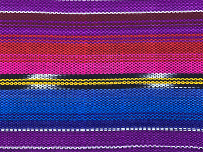 Guatemalan Ikat Fabric by the YARD. Purple Southwest Style Ikat Striped. Handwoven Fair Trade Mayan Ethnic Fabric for Home Décor. 36" wide.