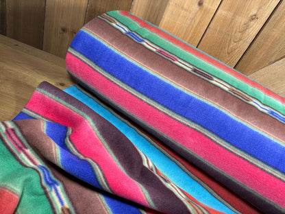 Serape Striped Southwest Ikat Winterfleece Fabric, 100% Polyester 58/60", Home Décor, Apparel