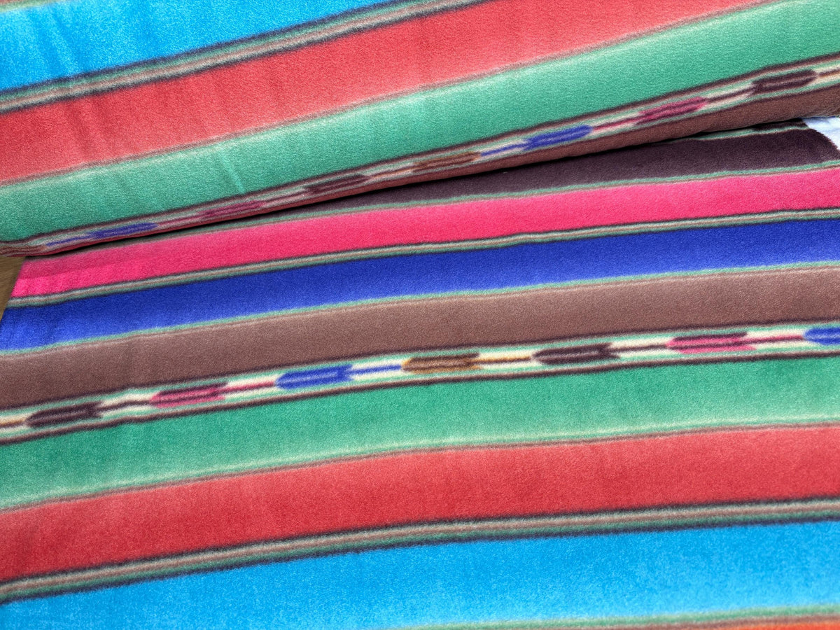Serape Striped Southwest Ikat Winterfleece Fabric, 100% Polyester 58/60", Home Décor, Apparel