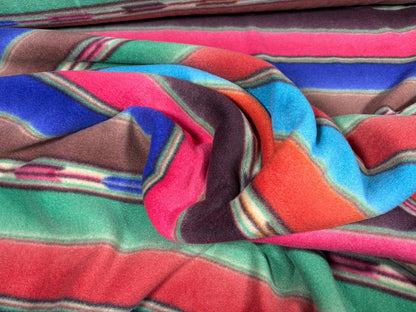 Serape Striped Southwest Ikat Winterfleece Fabric, 100% Polyester 58/60", Home Décor, Apparel