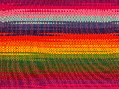 Serape Stripe Ombre Rainbow Guatemalan Fabric by Yard, Handwoven Cotton, 36" Wide.