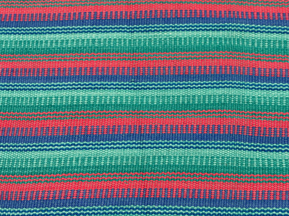 Pastel Pink, Green & Blue Guatemalan Fabric by Yard, Handwoven Mayan Cotton Textile, 36" Wide.