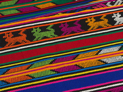 Extra Fine Weave Guatemalan Huipil Style Fabric by Yard. Assorted Color Red Handwoven Cotton, 25" Wide.