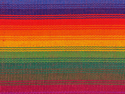 Serape Stripe Ombre Rainbow Guatemalan Fabric by Yard, Handwoven Cotton, 36" Wide.
