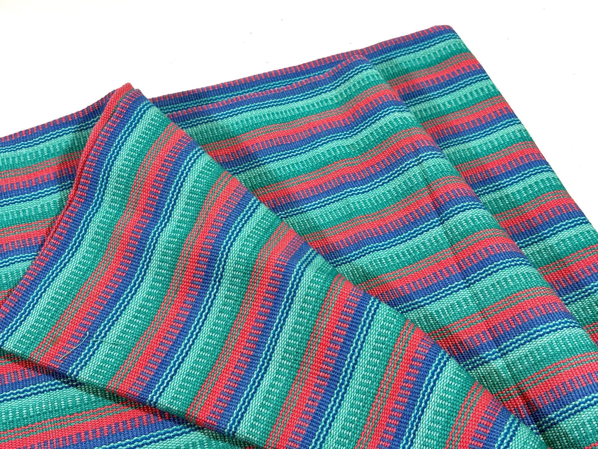 Pastel Pink, Green & Blue Guatemalan Fabric by Yard, Handwoven Mayan Cotton Textile, 36" Wide.