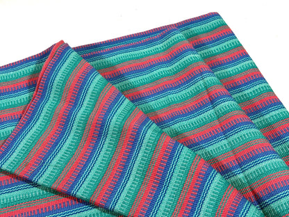 Pastel Pink, Green & Blue Guatemalan Fabric by Yard, Handwoven Mayan Cotton Textile, 36" Wide.