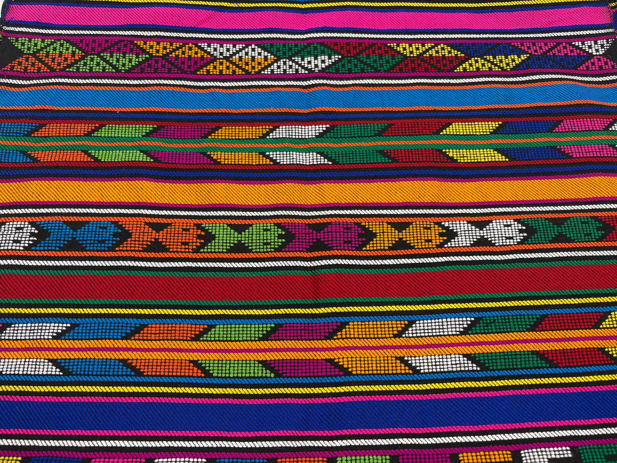 Extra Fine Weave Guatemalan Huipil Style Fabric by Yard. Assorted Color Red Handwoven Cotton, 25" Wide.