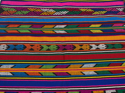 Extra Fine Weave Guatemalan Huipil Style Fabric by Yard. Assorted Color Red Handwoven Cotton, 25" Wide.