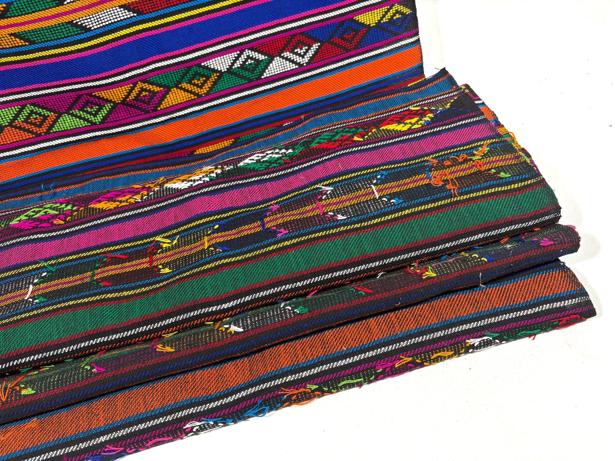 Extra Fine Weave Guatemalan Huipil Style Fabric by Yard. Assorted Color Red Handwoven Cotton, 25" Wide.