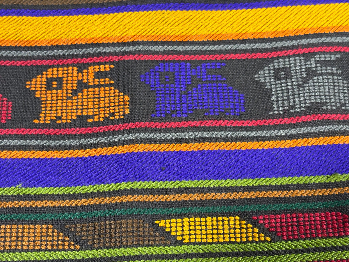 Extra Fine Weave Guatemalan Huipil Style Fabric by Yard. Assorted Color Blue Handwoven Cotton, 25" Wide.