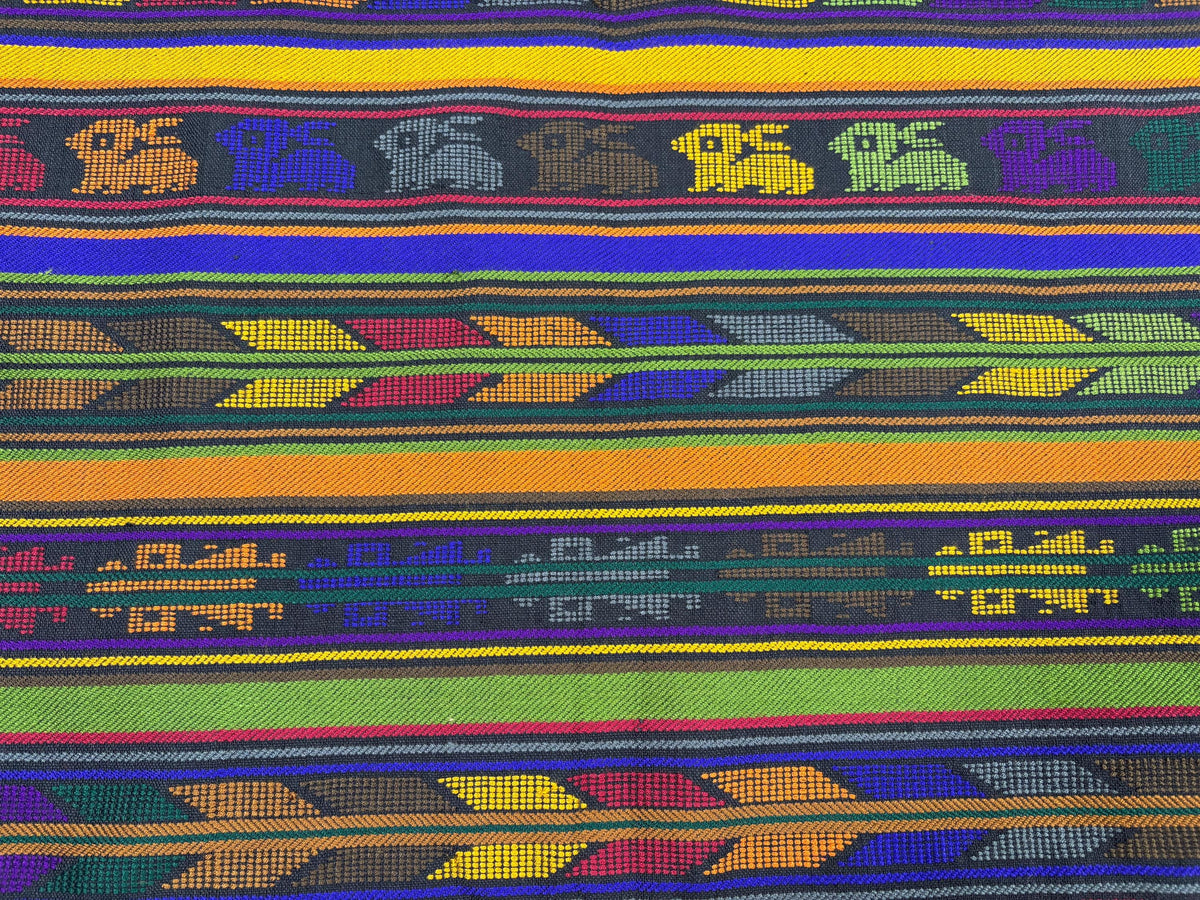 Extra Fine Weave Guatemalan Huipil Style Fabric by Yard. Assorted Color Blue Handwoven Cotton, 25" Wide.