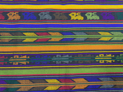 Extra Fine Weave Guatemalan Huipil Style Fabric by Yard. Assorted Color Blue Handwoven Cotton, 25" Wide.