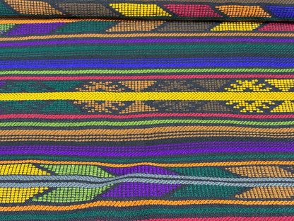 Extra Fine Weave Guatemalan Huipil Style Fabric by Yard. Assorted Color Blue Handwoven Cotton, 25" Wide.