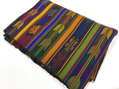 Extra Fine Weave Guatemalan Huipil Style Fabric by Yard. Assorted Color Blue Handwoven Cotton, 25" Wide.