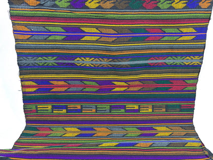 Extra Fine Weave Guatemalan Huipil Style Fabric by Yard. Assorted Color Blue Handwoven Cotton, 25" Wide.