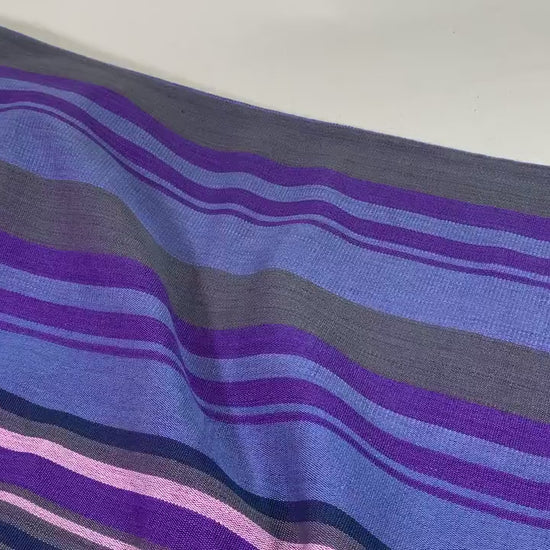 Guatemalan Fabric by the YARD. Handwoven Fair Trade Mayan Fabric. Woven Fabric for Home Decor. Purple & Gray with Pink Accent Stripes.