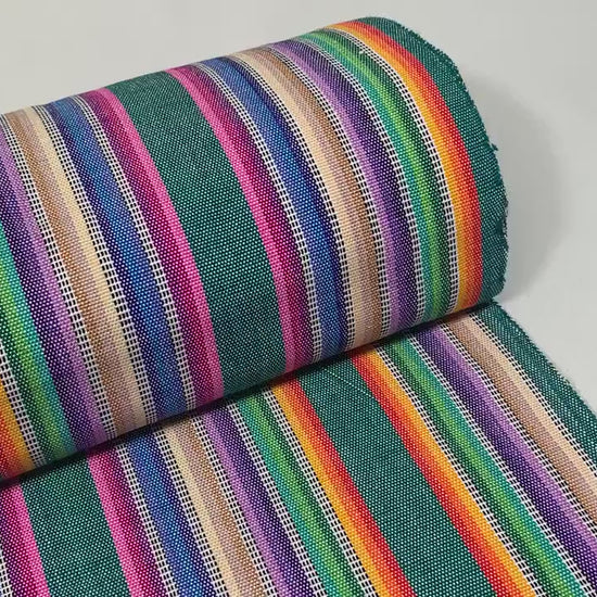 Pastel Rainbow Ikat Striped Guatemalan Fabric by the YARD. Easter Egg Candy Colors. Handwoven Mayan Fabric. Medium Weight for Home Décor.