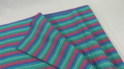 Pastel Pink, Green & Blue Guatemalan Fabric by Yard, Handwoven Mayan Cotton Textile, 36" Wide.