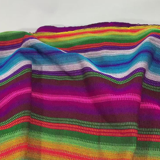 Fuchsia, Blue, Assorted Color Guatemalan Fabric by the YARD. Handwoven Fair Trade Mayan Fabric. Ethnic Woven Fabric for Home Décor. 36" wide