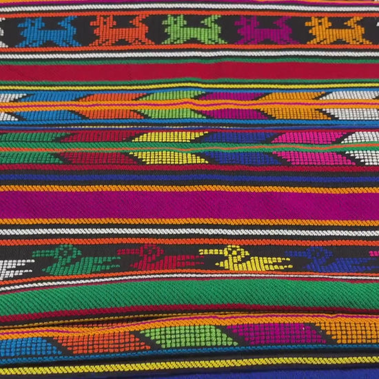Extra Fine Weave Guatemalan Huipil Style Fabric by Yard. Assorted Color Red Handwoven Cotton, 25" Wide.