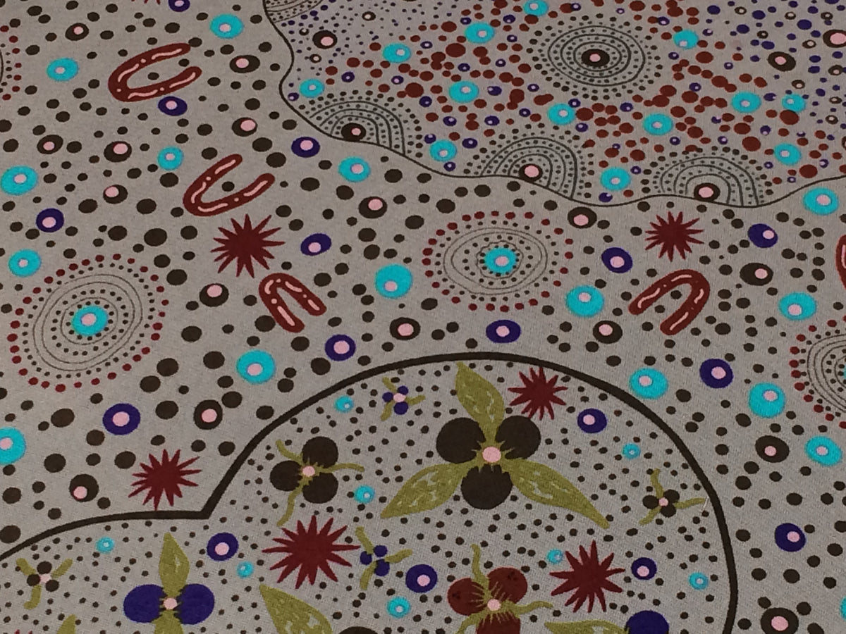 Australian Fabric--Aboriginal Fabric--Aboriginal Art--Cotton Fabric--Ethnic--Bush Food Dreaming Mint--Australian Fabric by the  YARD