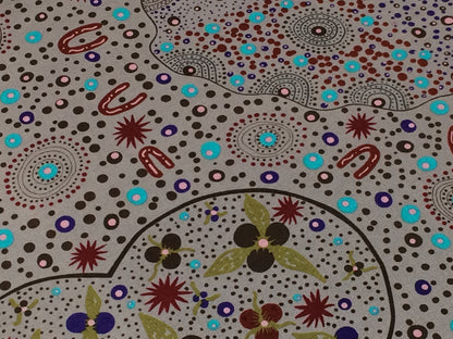 Australian Fabric--Aboriginal Fabric--Aboriginal Art--Cotton Fabric--Ethnic--Bush Food Dreaming Mint--Australian Fabric by the  YARD