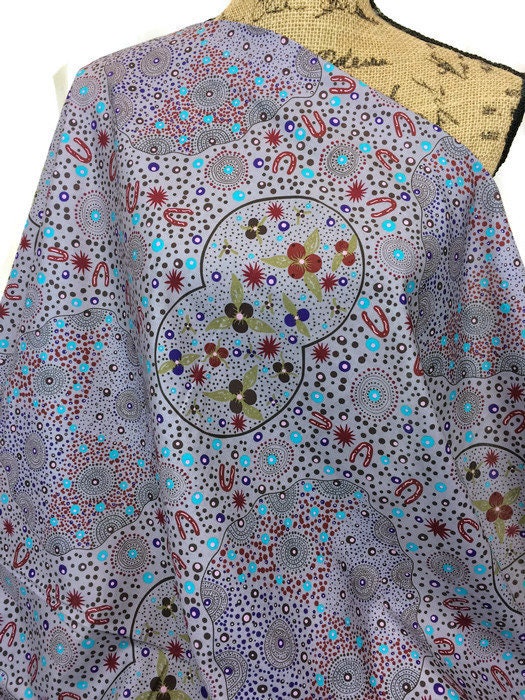 Australian Fabric--Aboriginal Fabric--Aboriginal Art--Cotton Fabric--Ethnic--Bush Food Dreaming Mint--Australian Fabric by the  YARD