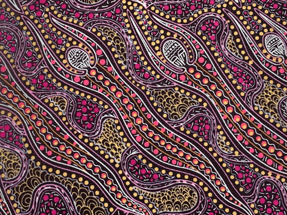 Australian Aboriginal Cotton Quilting Fabric by the YARD.  M&S Textiles Spirit Dreaming Purple. Aboriginal Art Fabric for Apparel or Decor.