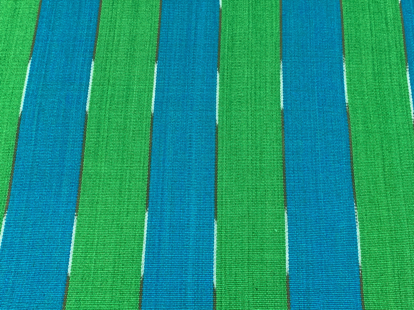 Guatemalan Handwoven Lime Green & Turquoise Wide Stripes