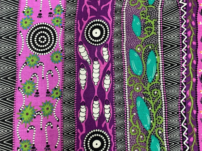 Australian Aboriginal Cotton Quilting Fabric by the YARD.  M&S Textiles "Dreaming in One Purple". For sewing, quilting, apparel, home decor.