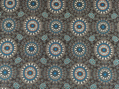 Australian Aboriginal Cotton Quilting Fabric by the YARD. M&S Textile Alura Seed Dreaming Blue. For sewing, quilting, apparel, home decor.