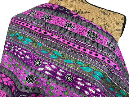 Australian Aboriginal Cotton Quilting Fabric by the YARD.  M&S Textiles "Dreaming in One Purple". For sewing, quilting, apparel, home decor.