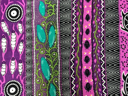 Australian Aboriginal Cotton Quilting Fabric by the YARD.  M&S Textiles "Dreaming in One Purple". For sewing, quilting, apparel, home decor.