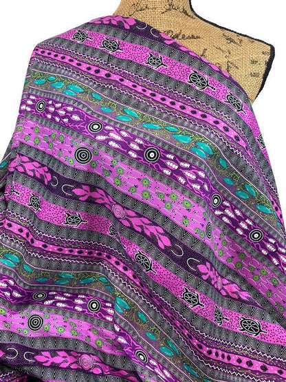 Australian Aboriginal Cotton Quilting Fabric by the YARD.  M&S Textiles "Dreaming in One Purple". For sewing, quilting, apparel, home decor.