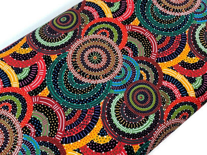 Australian Aboriginal Cotton Quilting Fabric by the YARD. M&S Textiles Womens Body Dreaming Black. For sewing, quilting, apparel, home decor