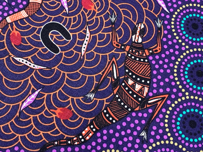 Australian Aboriginal Cotton Quilting Fabric by the YARD. M&S Textiles "Around Waterhole Purple". For sewing, quilting, apparel, home decor.