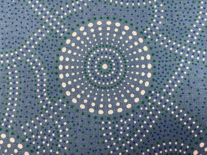 Australian Aboriginal Cotton Quilting Fabric by the YARD. M&S Textiles "Kangaroo Path Blue". For sewing, quilting, apparel, home decor.