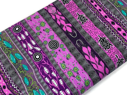 Australian Aboriginal Cotton Quilting Fabric by the YARD.  M&S Textiles "Dreaming in One Purple". For sewing, quilting, apparel, home decor.