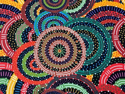 Australian Aboriginal Cotton Quilting Fabric by the YARD. M&S Textiles Womens Body Dreaming Black. For sewing, quilting, apparel, home decor