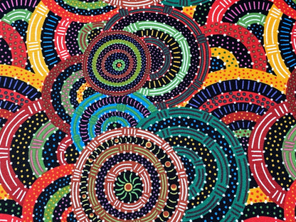 Australian Aboriginal Cotton Quilting Fabric by the YARD. M&S Textiles Womens Body Dreaming Black. For sewing, quilting, apparel, home decor