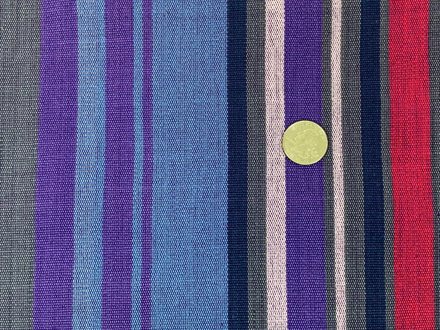Guatemalan Handwoven Purple & Gray with Pink Accent Stripes