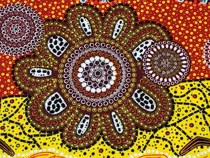 Australian Aboriginal Cotton Quilting Fabric by the YARD. M&S Textiles Home Country Gold. For sewing, quilting, apparel, and home decor.