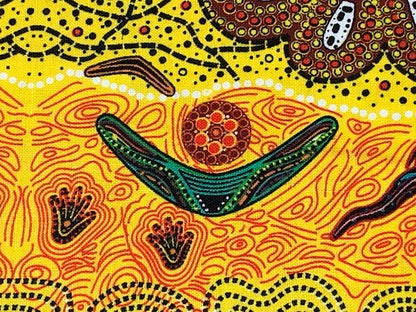 Australian Aboriginal Cotton Quilting Fabric by the YARD. M&S Textiles Home Country Gold. For sewing, quilting, apparel, and home decor.