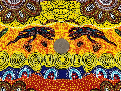 Australian Aboriginal Cotton Quilting Fabric by the YARD. M&S Textiles Home Country Gold. For sewing, quilting, apparel, and home decor.