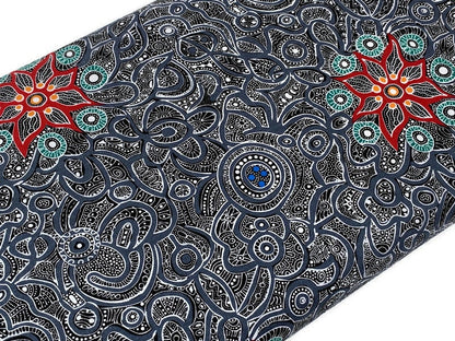 Australian Aboriginal Cotton Quilting Fabric by the YARD. M&S Textiles Yallaroo Ash. 100% Cotton for quilting, apparel, and home décor.