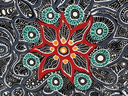 Australian Aboriginal Cotton Quilting Fabric by the YARD. M&S Textiles Yallaroo Ash. 100% Cotton for quilting, apparel, and home décor.