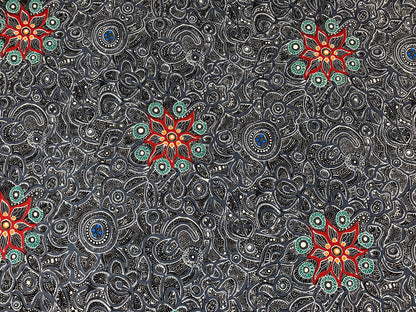 Australian Aboriginal Cotton Quilting Fabric by the YARD. M&S Textiles Yallaroo Ash. 100% Cotton for quilting, apparel, and home décor.