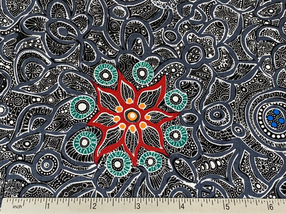 Australian Aboriginal Cotton Quilting Fabric by the YARD. M&S Textiles Yallaroo Ash. 100% Cotton for quilting, apparel, and home décor.
